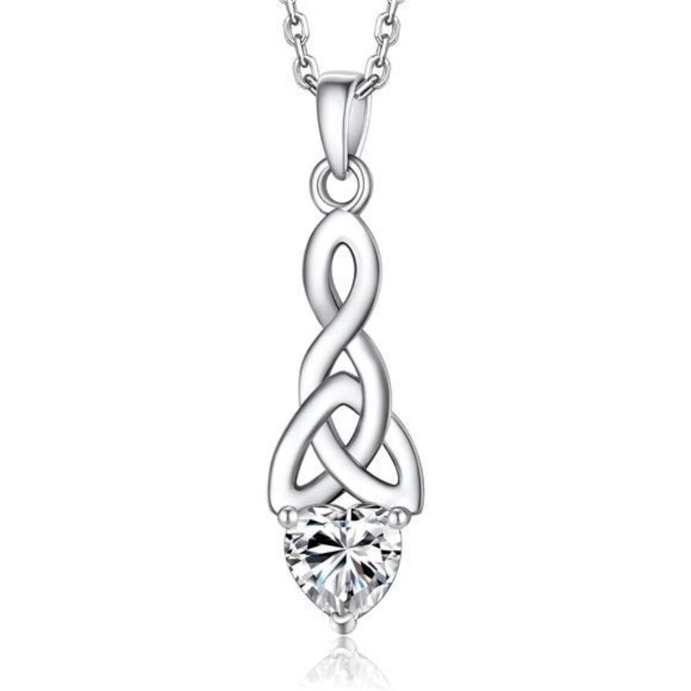 Trinity Cross Necklace for Women | Moissanite Pendant | 925 Sterling Silver